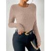 imageANRABESS Long Sleeve Shirts for Women Ribbed Knit Tshirt Slim Fit Crewneck Basic Tee Top 2025 Fall Casual Work Trendy ClothesTan