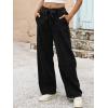 imageANRABESS Women Barrel Jeans High Waisted Wide Leg Drawstring Denim Pants Y2K Baggy Loose Fit Trouser Jeans with PocketsFaded Black