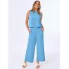 imageANRABESS Women Lounge Sets 2 Piece Outfits Summer Sleeveless Crop Tops Capri Wide Leg Pants Vacation Beach Travel SetsBright Blue