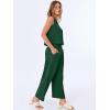 imageANRABESS Women Lounge Sets 2 Piece Outfits Summer Sleeveless Crop Tops Capri Wide Leg Pants Vacation Beach Travel SetsDark Green