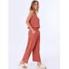 imageANRABESS Women Lounge Sets 2 Piece Outfits Summer Sleeveless Crop Tops Capri Wide Leg Pants Vacation Beach Travel SetsOrange Red