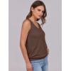 imageANRABESS Women Tank Tops Summer V Neck Sleeveless Casual Loose Fit Cute Cami Basic T Shirts Solid Tees 2025 Trendy OutfitsDark Brown