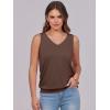 imageANRABESS Women Tank Tops Summer V Neck Sleeveless Casual Loose Fit Cute Cami Basic T Shirts Solid Tees 2025 Trendy OutfitsDark Brown
