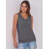 imageANRABESS Women Tank Tops Summer V Neck Sleeveless Casual Loose Fit Cute Cami Basic T Shirts Solid Tees 2025 Trendy OutfitsDark Grey