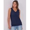 imageANRABESS Women Tank Tops Summer V Neck Sleeveless Casual Loose Fit Cute Cami Basic T Shirts Solid Tees 2025 Trendy OutfitsNavy Blue