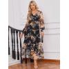 imageANRABESS Womens Floral Long Sleeve Maxi Dress V Neck Chiffon Flowy Boho ALine 2025 Fall Wedding Guest Party Wrap DressesBlack Floral Yellow