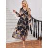 imageANRABESS Womens Floral Long Sleeve Maxi Dress V Neck Chiffon Flowy Boho ALine 2025 Fall Wedding Guest Party Wrap DressesBlack Floral Yellow