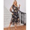 imageANRABESS Womens Floral Long Sleeve Maxi Dress V Neck Chiffon Flowy Boho ALine 2025 Fall Wedding Guest Party Wrap DressesBlack Floral Yellow