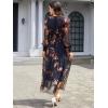 imageANRABESS Womens Floral Long Sleeve Maxi Dress V Neck Chiffon Flowy Boho ALine 2025 Fall Wedding Guest Party Wrap DressesBrown Floral Golden