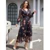 imageANRABESS Womens Floral Long Sleeve Maxi Dress V Neck Chiffon Flowy Boho ALine 2025 Fall Wedding Guest Party Wrap DressesBrown Floral Golden