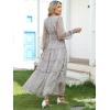imageANRABESS Womens Floral Long Sleeve Maxi Dress V Neck Chiffon Flowy Boho ALine 2025 Fall Wedding Guest Party Wrap DressesWhite Dot