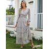 imageANRABESS Womens Floral Long Sleeve Maxi Dress V Neck Chiffon Flowy Boho ALine 2025 Fall Wedding Guest Party Wrap DressesWhite Dot