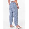 imageANRABESS Womens Gingham Striped Palazzo Pants Wide Leg Pajama Lounge Crop Pants Plaid PJ Bottoms Casual Trousers with PocketsBlue White Plaid