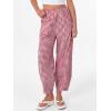 imageANRABESS Womens Gingham Striped Palazzo Pants Wide Leg Pajama Lounge Crop Pants Plaid PJ Bottoms Casual Trousers with PocketsRed White Plaid