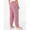 imageANRABESS Womens Gingham Striped Palazzo Pants Wide Leg Pajama Lounge Crop Pants Plaid PJ Bottoms Casual Trousers with PocketsRed White Plaid