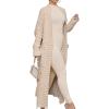 imageANRABESS Womens Long Cardigan Sweater 2025 Oversized Coat Long Sleeve Open Front Knit Maxi Outwear Fall Trendy Jacket ClothesLight Khaki