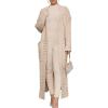 imageANRABESS Womens Long Cardigan Sweater 2025 Oversized Coat Long Sleeve Open Front Knit Maxi Outwear Fall Trendy Jacket ClothesLight Khaki