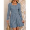 imageANRABESS Womens Long Sleeve Fall Dress 2025 Square Neck Casual Ribbed Knit Comfy Soft Short Sweater Dresses with PocketsBlue