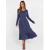 imageANRABESS Womens Long Sleeve Midi Dress 2025 Fall Rib Knit Crew Neck A Line Soft Flowy Swing Dresses with Pocket Casual Trendy Navy Blue Large