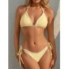 imageANRABESS Womens Triangle Bikini Sets Sexy Halter String Two Piece Swimsuits Tie Lace Trim Bathing Suit Trendy Beach SwimwearCream