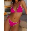 imageANRABESS Womens Triangle Bikini Sets Sexy Halter String Two Piece Swimsuits Tie Lace Trim Bathing Suit Trendy Beach SwimwearHot Pink