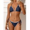 imageANRABESS Womens Triangle Bikini Sets Sexy Halter String Two Piece Swimsuits Tie Lace Trim Bathing Suit Trendy Beach SwimwearNavy Blue