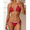 imageANRABESS Womens Triangle Bikini Sets Sexy Halter String Two Piece Swimsuits Tie Lace Trim Bathing Suit Trendy Beach SwimwearRed