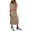 imageANRABESS 2 Piece Skirts Sets For Women Fall Fashion 2025 Striped Sweater Midi Dress Knit Lounge Travel Outfits Winter ClothesKhaki Black Red