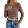 imageANRABESS Long Sleeve Shirts for Women Ribbed Knit Tshirt Slim Fit Crewneck Basic Tee Top 2025 Fall Casual Work Trendy ClothesBrown