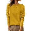 imageANRABESS Womens 100 Wool Sweaters Crewneck Long Sleeve Work Business Casual Basic Sweater Tops 2025 Fall OutfitsYellow
