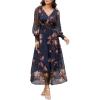 imageANRABESS Womens Floral Long Sleeve Maxi Dress V Neck Chiffon Flowy Boho ALine 2025 Fall Wedding Guest Party Wrap DressesBrown Floral Golden