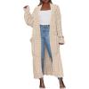 imageANRABESS Womens Long Cardigan Sweater 2025 Oversized Coat Long Sleeve Open Front Knit Maxi Outwear Fall Trendy Jacket ClothesLight Khaki