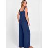 imageANRABESS 2 Piece Sets for Women Outfits Lounge Matching Casual Travel Wide Leg Pants Crop Top Summer Vacation Beach ClothesNavy Blue