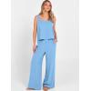 imageANRABESS 2 Piece Sets for Women Outfits Lounge Matching Casual Travel Wide Leg Pants Crop Top Summer Vacation Beach ClothesSky Blue
