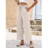 imageANRABESS Women 2025 Summer Casual Flowy Loose High Waist Boho Wide Leg Cropped Palazzo Lounge Beach Vacation Pants TrousersBeige