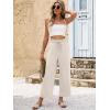 imageANRABESS Women 2025 Summer Casual Flowy Loose High Waist Boho Wide Leg Cropped Palazzo Lounge Beach Vacation Pants TrousersBeige