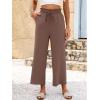 imageANRABESS Women 2025 Summer Casual Flowy Loose High Waist Boho Wide Leg Cropped Palazzo Lounge Beach Vacation Pants TrousersCoffee