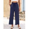 imageANRABESS Women 2025 Summer Casual Flowy Loose High Waist Boho Wide Leg Cropped Palazzo Lounge Beach Vacation Pants TrousersNavy Blue