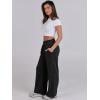 imageANRABESS Women Asymmetric High Waist Wide Straight Leg Sweatpants with Pockets 2024 Fall Trendy Sweat Jogger PantsBlack