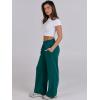imageANRABESS Women Asymmetric High Waist Wide Straight Leg Sweatpants with Pockets 2024 Fall Trendy Sweat Jogger PantsGreen