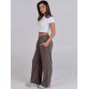imageANRABESS Women Asymmetric High Waist Wide Straight Leg Sweatpants with Pockets 2024 Fall Trendy Sweat Jogger PantsPure Brown