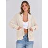 imageANRABESS Women Jackets Sweaters Long Sleeve Open Front Loose Lightweight Knit Cropped Cardigan 2025 Fall Trendy CoatsApricot