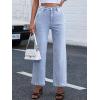 imageANRABESS Womens Jeans High Waist Straight Leg Stretchy Ankle Length Denim Pants with PocketsLight Gray Blue