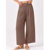 imageANRABESS Womens Pants Wide Leg High Waisted Palazzo Pants Summer Flowy Beach Lounge Casual Trousers with PocketsCoffee Brown