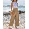 imageANRABESS Womens Pants Wide Leg High Waisted Palazzo Pants Summer Flowy Beach Lounge Casual Trousers with PocketsLight Brown Khaki