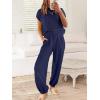 imageANRABESS Womens Two Piece Outfits Knit Sweater Vest Crop Top Pants Lounge Matching Tracksuit Sweatsuit Travel Clothes SetsNavy Blue