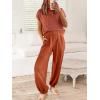 imageANRABESS Womens Two Piece Outfits Knit Sweater Vest Crop Top Pants Lounge Matching Tracksuit Sweatsuit Travel Clothes SetsRust