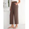 imageANRABESS Womens Wide Leg Palazzo Pants Summer Beach High Waisted Cropped Flowy Pants 2026 Work Casual Trousers with PocketsBrown
