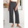 imageANRABESS Womens Wide Leg Palazzo Pants Summer Beach High Waisted Cropped Flowy Pants 2026 Work Casual Trousers with PocketsDark Gray