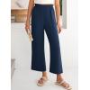 imageANRABESS Womens Wide Leg Palazzo Pants Summer Beach High Waisted Cropped Flowy Pants 2026 Work Casual Trousers with PocketsNavy Blue